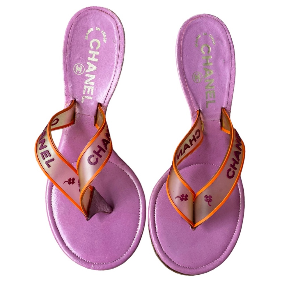 CHANEL Purple and Orange Sandals
